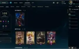 Conta LOL - Level 187, 110 Skins Raras, R$1500 Gasto, Ouro2.