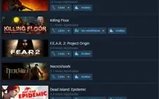 Steam com 63 jogos, como Tomb Raider, Tony Hawks, F1 2018 ..