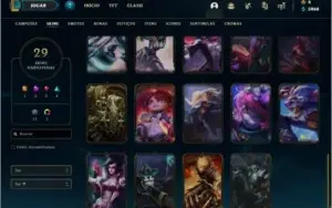 Conta prata 4 com 29 skins e 111 champs