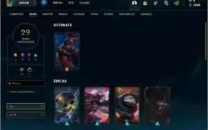Conta prata 4 com 29 skins e 111 champs