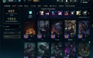 Unranked com TODOS os Champs e 174 Skins + 2200 RP