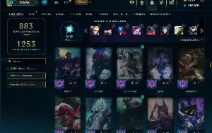 Unranked com TODOS os Champs e 174 Skins + 2200 RP