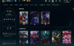 Unranked com TODOS os Champs e 174 Skins + 2200 RP
