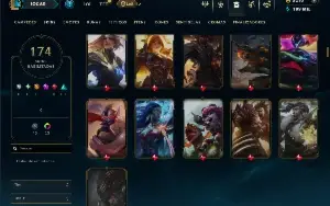 Unranked com TODOS os Champs e 174 Skins + 2200 RP