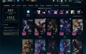 Unranked com TODOS os Champs e 174 Skins + 2200 RP