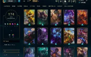 Unranked com TODOS os Champs e 174 Skins + 2200 RP