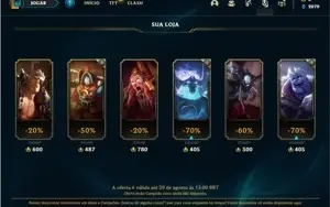 Conta Bronze 1 com 28 Champs e 5 Skins + 8 Espolios
