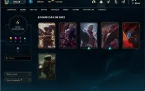 Conta Platina 4 com 36 Champs e 6 Skins + 1 Fragmento