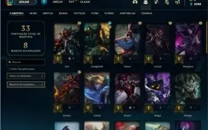 Conta Platina 4 com 36 Champs e 6 Skins + 1 Fragmento