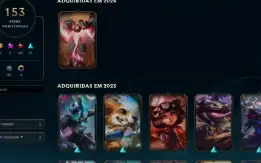 Conta League of Legends(PC) - 153 Skins - LVL 398 e +