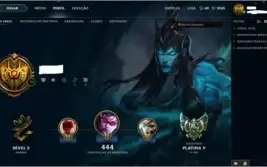 Conta League of Legends 107 CHAMP,PLATINA V,44 SKINS