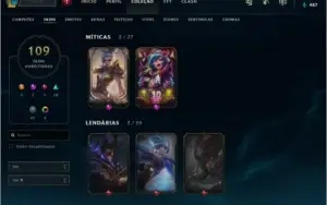 Gold 2 109 Skins Rammus Rei e Riven campeonato de 2012