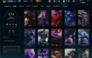 Unranked com TODOS os champs e 476 Skins + 8 Prestigios