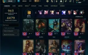 Unranked com TODOS os champs e 476 Skins + 8 Prestigios