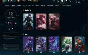Ouro 4 com 55 Champs e 16 Skins