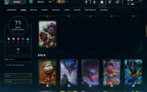 Unranked com 95 Champs e 75 Skins ( SUP / ADC )
