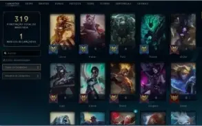 Conta Lol 99 champ, 86 skins, parei de jogar tem muito tempo