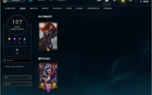 conta lol 107 skins