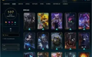 conta lol 107 skins