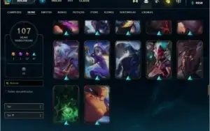 conta lol 107 skins