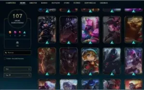 conta lol 107 skins