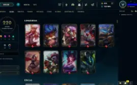Conta LOL LVL 259 | Full Campeões| 220 Skins |UNRANKED| 2012