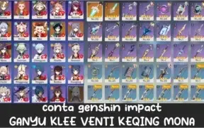 Conta Genshin Impact - GANYU KLEE VENTI MONA KEQING
