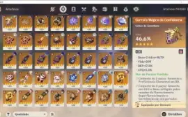 Genshin , 19 Personagens T5 15 Limitados 4Mochileiros,6Armas