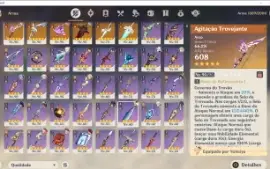 Genshin , 19 Personagens T5 15 Limitados 4Mochileiros,6Armas