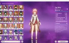 Genshin , 19 Personagens T5 15 Limitados 4Mochileiros,6Armas