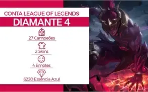 CONTA LEAGUE OF LEGENDS |DIAMANTE 4 • 27 CAMPEÕES • HIGH MMR