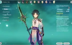 Melhor Conta Xiao e Qiqi Genshin Lança de Jade 5 Rank 22
