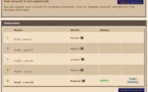 DRUID 59 EM PELORIA OPEN PVP ( SEM REGISTRO )