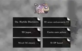 CSGO Prime, 30 Jogos, Moeda Aniverário Cs, Op Riptide