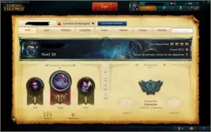 Conta League of Legends no ranked 3/4 borda prata