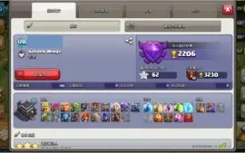 Vendo minha conta Clash of clãs cv9 full com 6.562 gemas