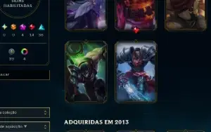 Conta league of legends todos champs e 145Skins