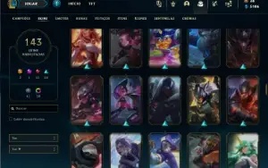 Platina 3 com 135 Champs e 143 Skins + 550k de Yasuo