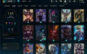 Platina 3 com 135 Champs e 143 Skins + 550k de Yasuo