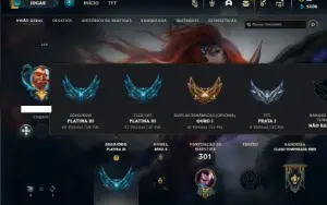 Platina 3 com 135 Champs e 143 Skins + 550k de Yasuo
