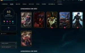 40 skins, 85 campeões