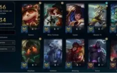 Nível 365, Todos Campeões, 854K Teemo, 119 Skins, 55 Épicas