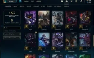 Conta platina 3 SEM EMAIL VERIFICADO com 8 skins e 50 champs