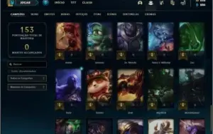 Conta platina 3 SEM EMAIL VERIFICADO com 8 skins e 50 champs