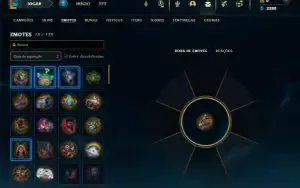 Mestre com 35 Champs e 3 Skins + 2 Fragmentos