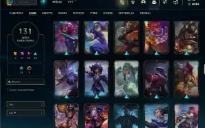 Unranked com 145 Champs e 131 Skins