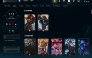 Unranked com 145 Champs e 131 Skins