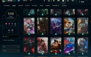 Conta platina 3 solo duo 308 skins todos campeões.