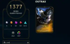 Conta Lol Nv 750 - Com 1377 Skins , Skin Do Pax Tf