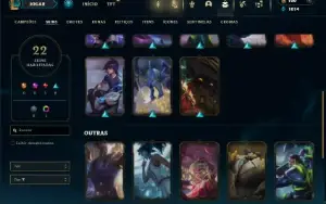Ouro 4 com 60 Champs e 22 Skins + 2 Fragmentos